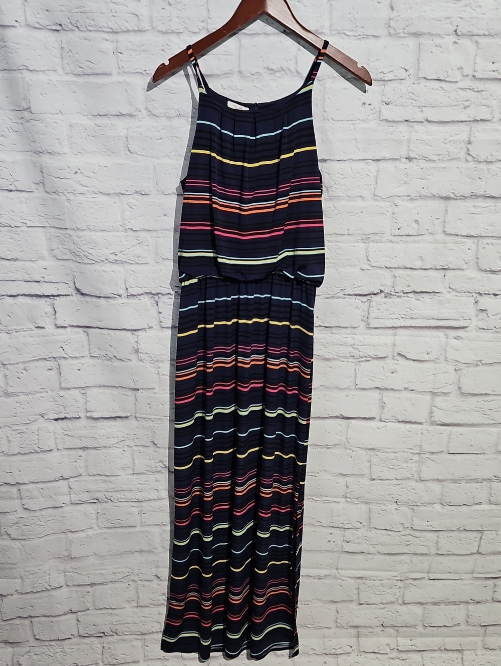 Maurices Navy Striped Sleeveless Maxi Dress
